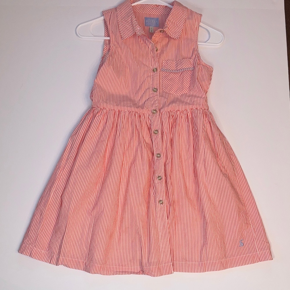 Striped Pink Sleeveless Kids Dress